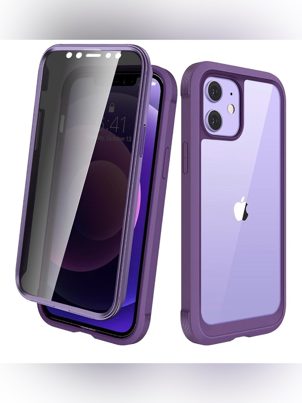 Full-Body Purple iPhone 12 Mini Protective Case with Built-In Screen